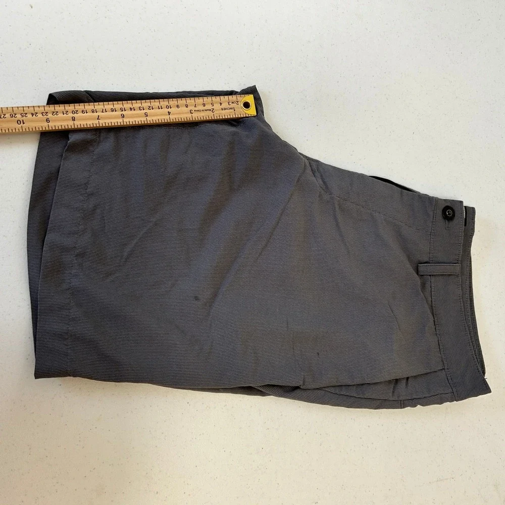 The North Face Mens Gray Micro Stripe Flat Front Hiking Shorts Size 38